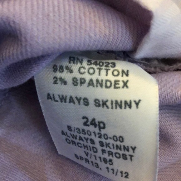 1969 Gap Always Skinny purple jeans in 24P - Picture 6 of 6